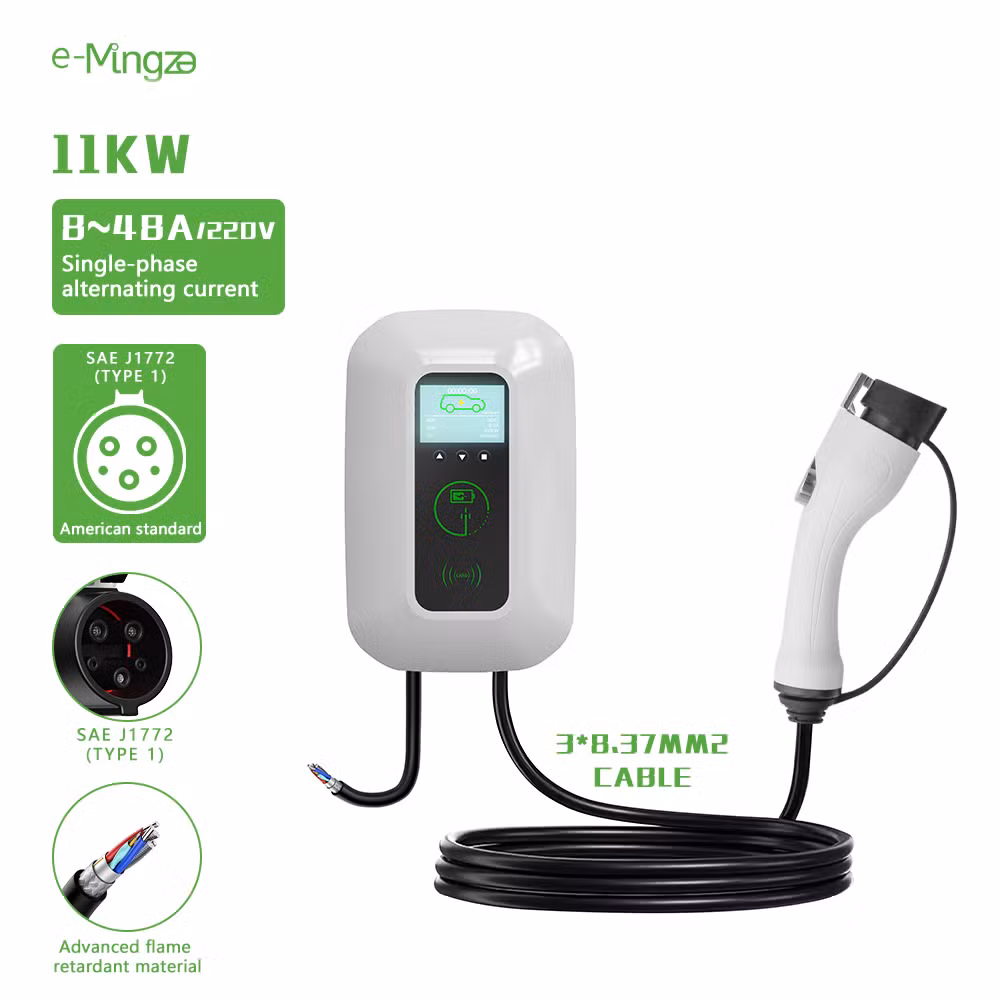 48A J1772 Level 2 EV Charger Wallbox AC Charging Station for North America - J1772 EV Charger and 48