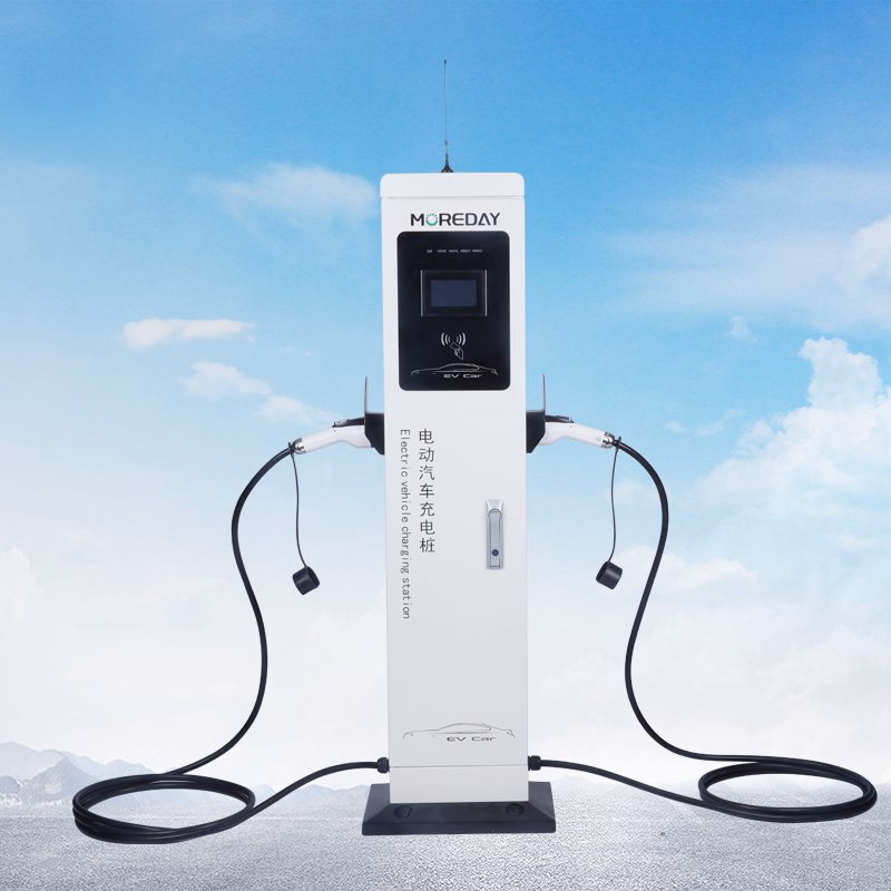 14 kW Dual-Socket Wall-Mounted AC EV Charger with App and RFID Control