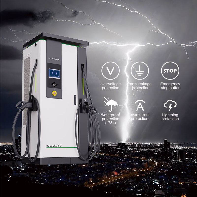 New Energy DC Car Solar EV Fast Charging Charger Station CCS2 380 V Double Gun Quick Charging Pile F